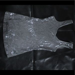 EXPRESS Silver Sequin Tank Top